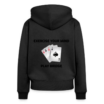 Card Games Casino Bridge Player Gambling Gift - Women's Premium Organic Zip Hoodie - black - Back - Julia (174cm)