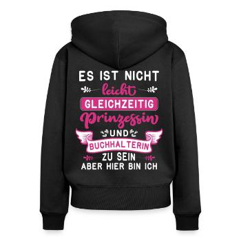 Buchhalter Buchhalter Buchhaltung - Frauen Premium Bio Zip Hoodie - Schwarz - Hinten - Julia (174cm)