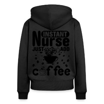 Nursing nurse nurse - Women's Premium Organic Zip Hoodie - black - Back - Julia (174cm)