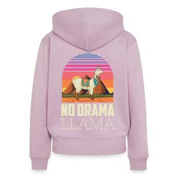 No Drama Lama Yoga Energie - Frauen Premium Bio Zip Hoodie - Altrosa - Hinten - Julia (174cm)