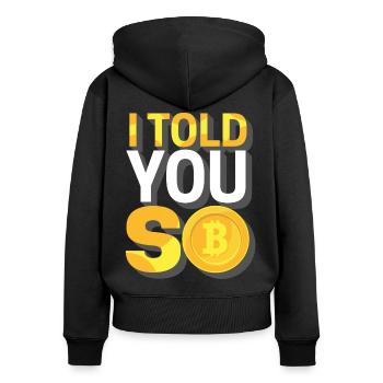 Bitcoin - Women's Premium Organic Zip Hoodie - black - Back - Julia (174cm)