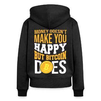 bitcoin - Women's Premium Organic Zip Hoodie - black - Back - Julia (174cm)