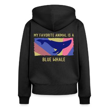 Blauwal Santa Wal Blauwale Orca Delfin Meer Wasser - Frauen Premium Bio Zip Hoodie - Schwarz - Hinten - Julia (174cm)