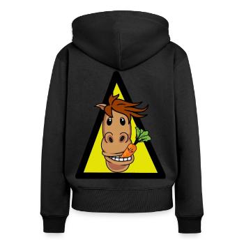 Horse Pony Horse Fools Rider Horse head Gaul - Women's Premium Organic Zip Hoodie - black - Back - Julia (174cm)