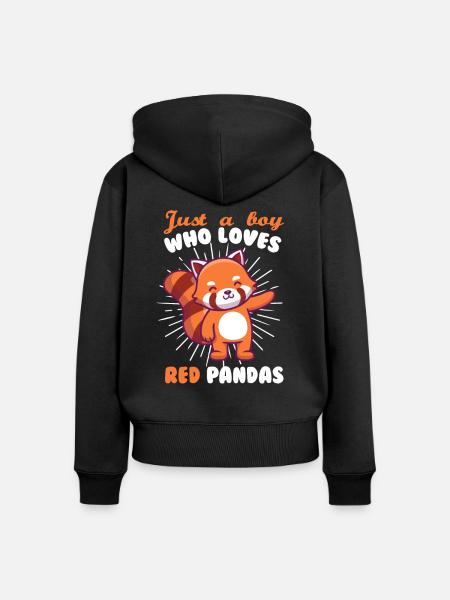 Roter Panda - Frauen Premium Bio Zip Hoodie - Schwarz
