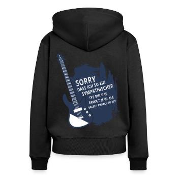 Bassist Bassisten Bassspieler E-Bass Geschenk - Frauen Premium Bio Zip Hoodie - Schwarz - Hinten - Julia (174cm)