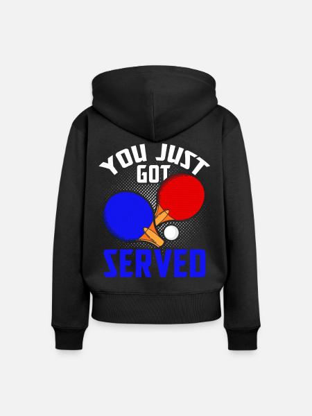 PingPong - Frauen Premium Bio Zip Hoodie - Schwarz