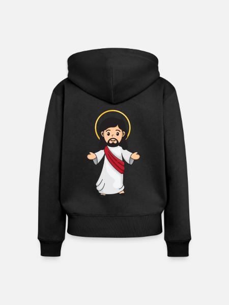 Jesus Christus - Frauen Premium Bio Zip Hoodie - Schwarz