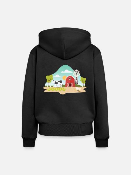 farm - Women's Premium Organic Zip Hoodie - black