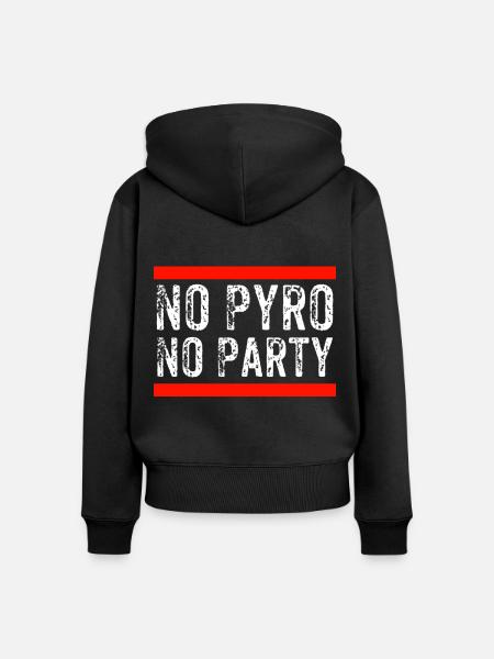 No Pyro No Party - Frauen Premium Bio Zip Hoodie - Schwarz