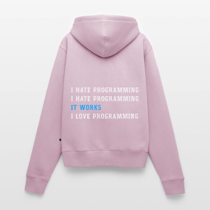 Funny gift programmers hate programming Women's Premium Organic Zip Hoodie