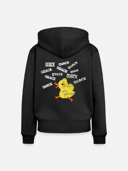 Ente Lustiges Enten Design - Frauen Premium Bio Zip Hoodie - Schwarz