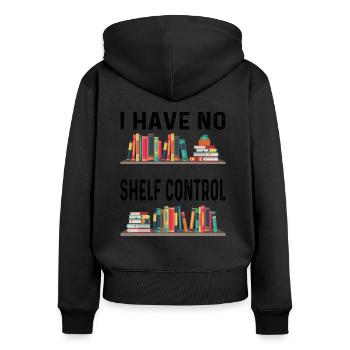 Rat de bibliothèque de livres - Sweat à capuche zippé Premium bio Femme - noir - Dos - Julia (174cm)