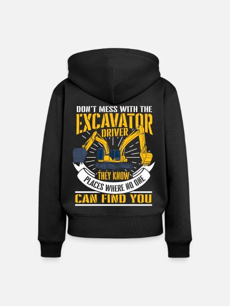 Bagger - Frauen Premium Bio Zip Hoodie - Schwarz