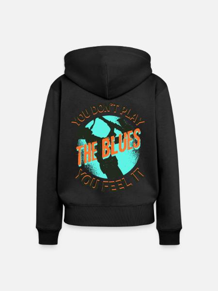 Blues Saxofon - Frauen Premium Bio Zip Hoodie - Schwarz