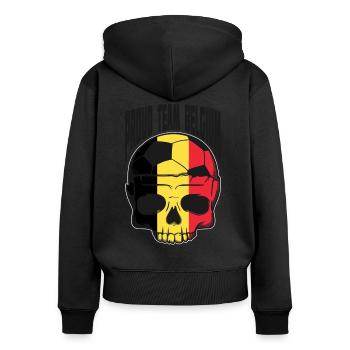 Fußball Fußballmannschaft Belgien Fußballspiel - Frauen Premium Bio Zip Hoodie - Schwarz - Hinten - Julia (174cm)