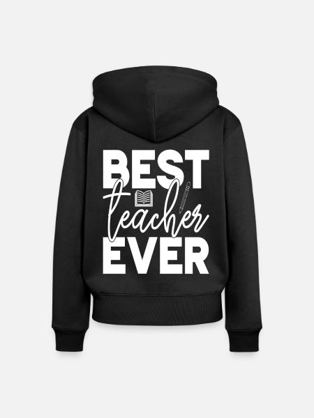 Bester Lehrer - Frauen Premium Bio Zip Hoodie - Schwarz