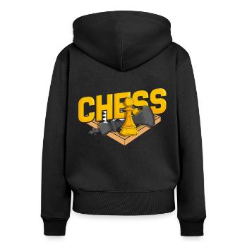 Schach Taktik Schachmatt Denksport Chess Läufer - Frauen Premium Bio Zip Hoodie - Schwarz - Hinten - Julia (174cm)