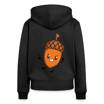 Acorn autumn music oak - Women's Premium Organic Zip Hoodie - black - Back - Julia (174cm)
