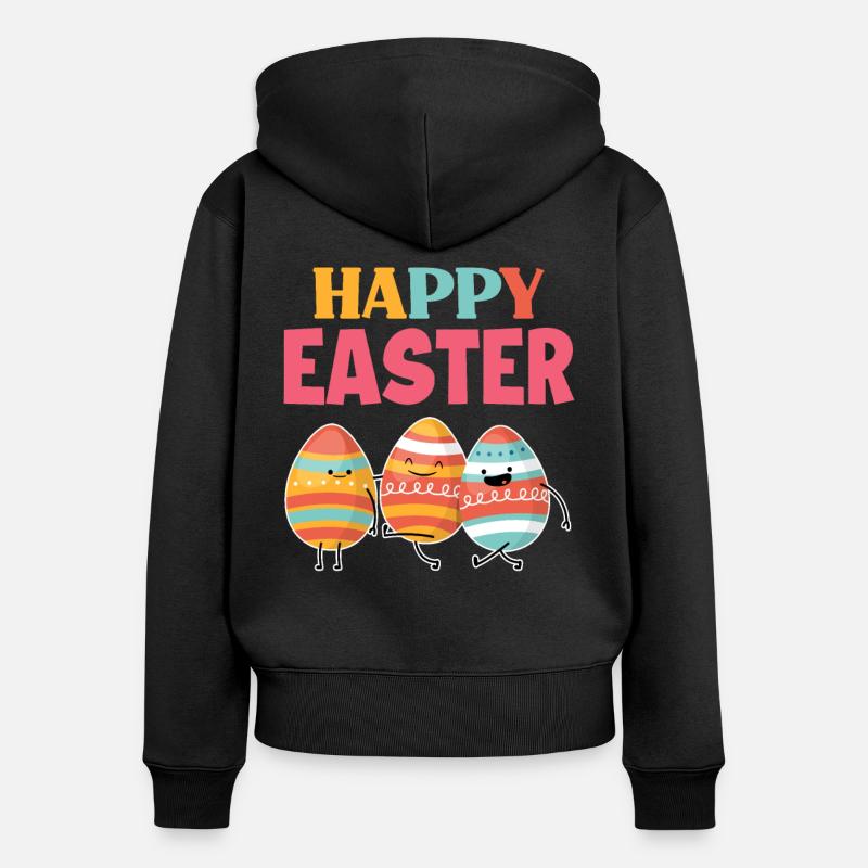Pâques Pâques - Sweat à capuche zippé Premium bio Femme - noir