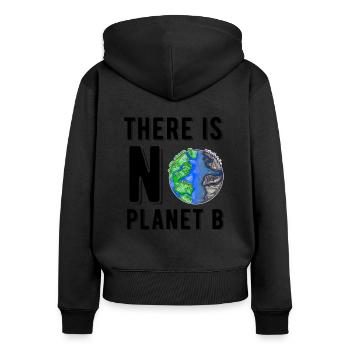 Il n'y a pas de planète B pour sauver la planète durable - Sweat à capuche zippé Premium bio Femme - noir - Dos - Julia (174cm)
