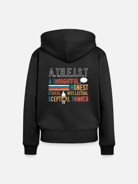Atheist Design - Frauen Premium Bio Zip Hoodie - Schwarz