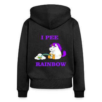 Ich Pinkeln Regenbogen Magische Pinkeln - Frauen Premium Bio Zip Hoodie - Schwarz - Hinten - Julia (174cm)