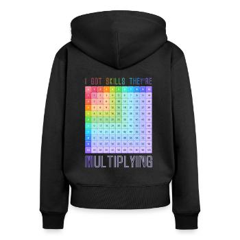 Mathe Design pour un fan de maths - Sweat à capuche zippé Premium bio Femme - noir - Dos - Julia (174cm)
