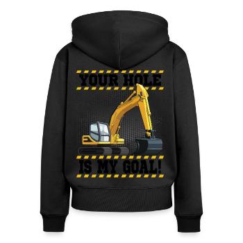 Excavator Machine Operator Work Occupation Construction Work - Women's Premium Organic Zip Hoodie - black - Back - Julia (174cm)