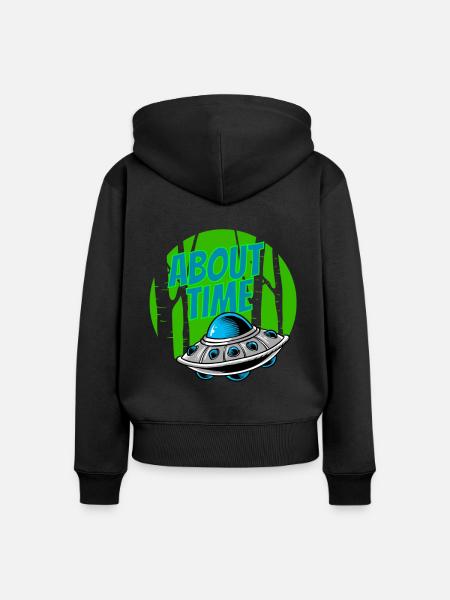 Alien - Frauen Premium Bio Zip Hoodie - Schwarz
