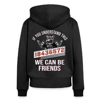 V8 Motor Auto Fan Auto Mechaniker distressed - Frauen Premium Bio Zip Hoodie - Schwarz - Hinten - Julia (174cm)