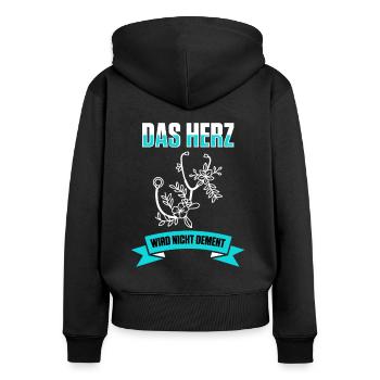 Das Herz Wird Nicht Dement für Altenfpleger - Frauen Premium Bio Zip Hoodie - Schwarz - Hinten - Julia (174cm)
