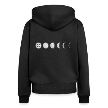 XRP Moon Ripple XRP Hodl Crypto Cryptocurrency - Women's Premium Organic Zip Hoodie - black - Back - Julia (174cm)