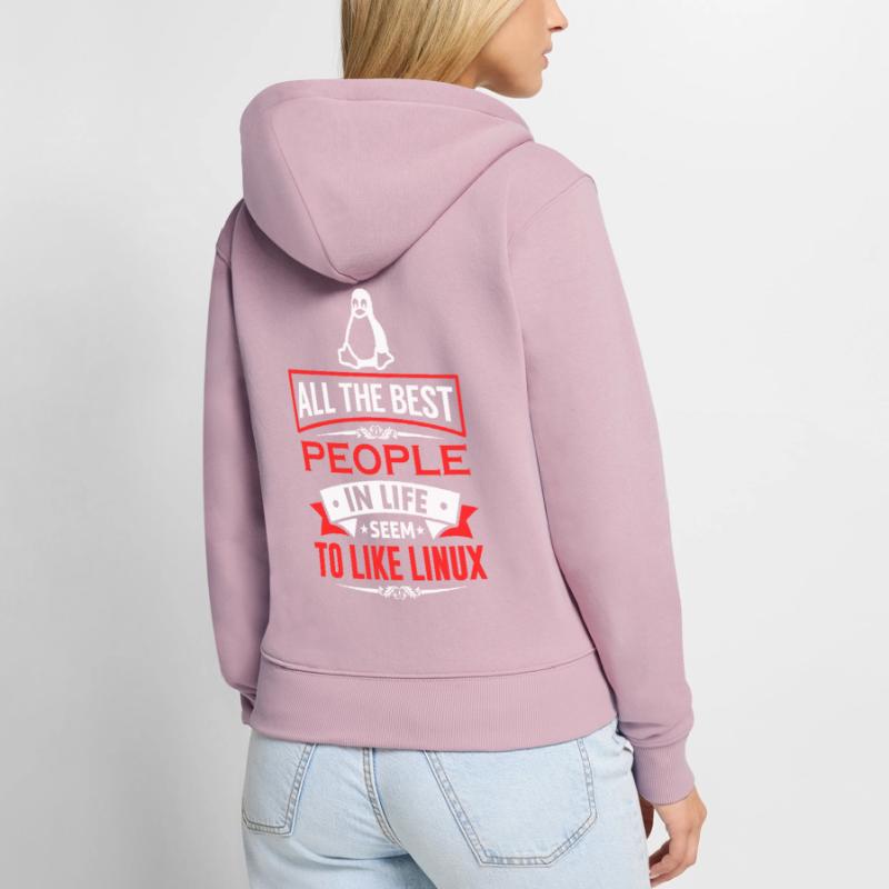 Linux Coding Nerd Sysadmin Geek Administrator Sweat à capuche zippé Premium bio Femme