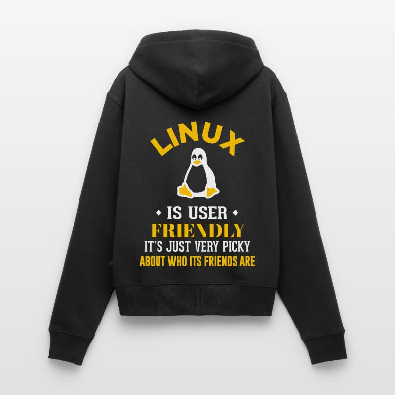 Linux Geek Coding Programmierer Nerd Frauen Premium Bio Zip Hoodie
