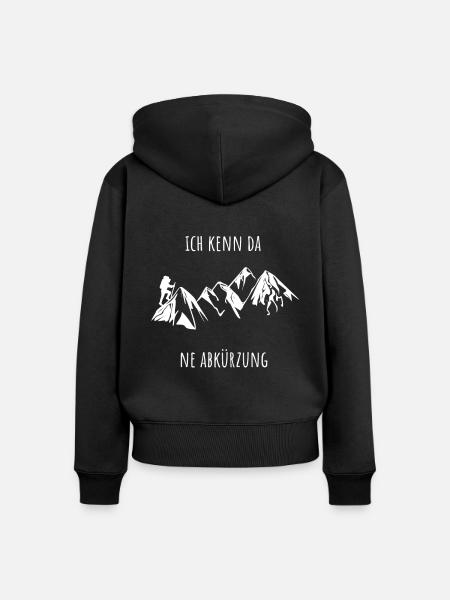 Wandern Abkürzung - Frauen Premium Bio Zip Hoodie - Schwarz