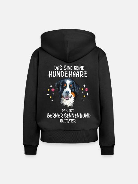 Berner Sennenhund Glitzer Dürrbächler Sennenhunde - Frauen Premium Bio Zip Hoodie - Schwarz