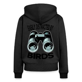 Birds Watching Orinthologist Birdwatching Gift - Women's Premium Organic Zip Hoodie - black - Back - Julia (174cm)