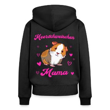 Meerschweinchen Mama Guinea Nagetier Meerschwein - Frauen Premium Bio Zip Hoodie - Schwarz - Hinten - Julia (174cm)