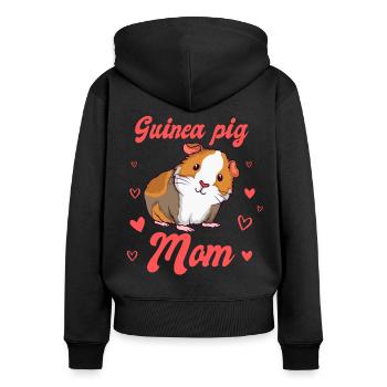 Guinée Pig Mom rongeur cobaye maman - Sweat à capuche zippé Premium bio Femme - noir - Dos - Julia (174cm)
