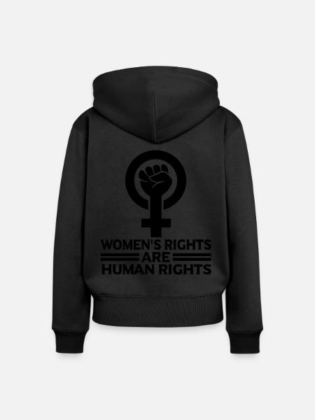 Feministin Feminismus Emanzipation Geschenk - Premium økologisk hoodie med lynlås til kvinder - sort