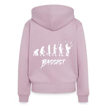 Bassist - Frauen Premium Bio Zip Hoodie - Altrosa - Hinten - Julia (174cm)