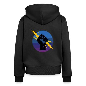 Elektriker Elektroniker Vintage Retro Premium - Frauen Premium Bio Zip Hoodie - Schwarz - Hinten - Julia (174cm)