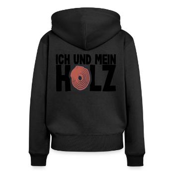 Handwerker Holzfäller Forstwirt Forstarbeiter - Frauen Premium Bio Zip Hoodie - Schwarz - Hinten - Julia (174cm)