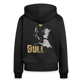 French Bulldog Daddy - Dogs Design - Women's Premium Organic Zip Hoodie - black - Back - Julia (174cm)
