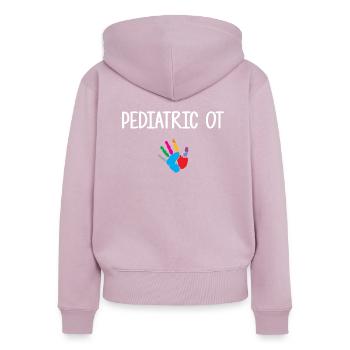 Pediatric Occupational Therapist, Pediatric Occupa - Frauen Premium Bio Zip Hoodie - Altrosa - Hinten - Julia (174cm)
