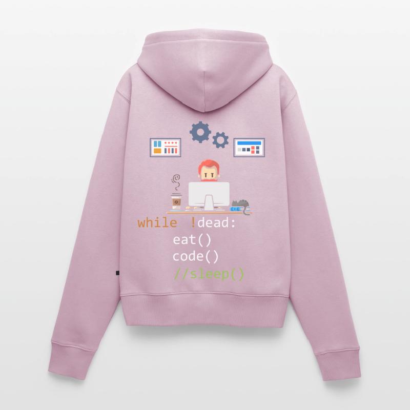 Dead Eat Code Sleep Funny Programming Computer Pro Sweat à capuche zippé Premium bio Femme