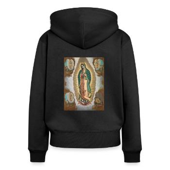 The Apparitions Of Our Lady of Guadalupe - Women's Premium Organic Zip Hoodie - black - Back - Julia (174cm)
