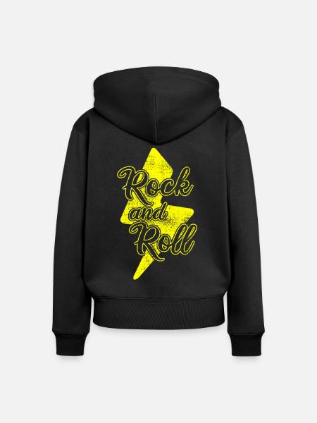 Rock and Roll - Frauen Premium Bio Zip Hoodie - Schwarz