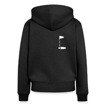 Golfen Golf Golfer Golfball - Frauen Premium Bio Zip Hoodie - Schwarz - Hinten - Julia (174cm)